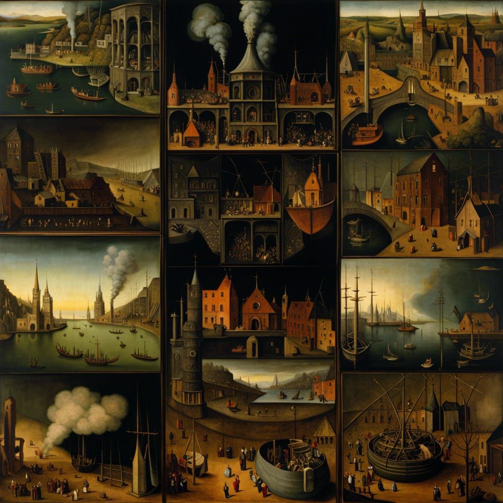 Surreal Industrial Landscape in Hyperdetailed Style