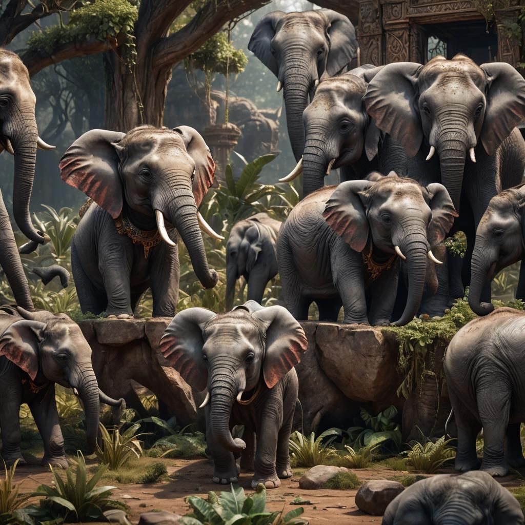 Fantastical Baby Elephant Concept Art