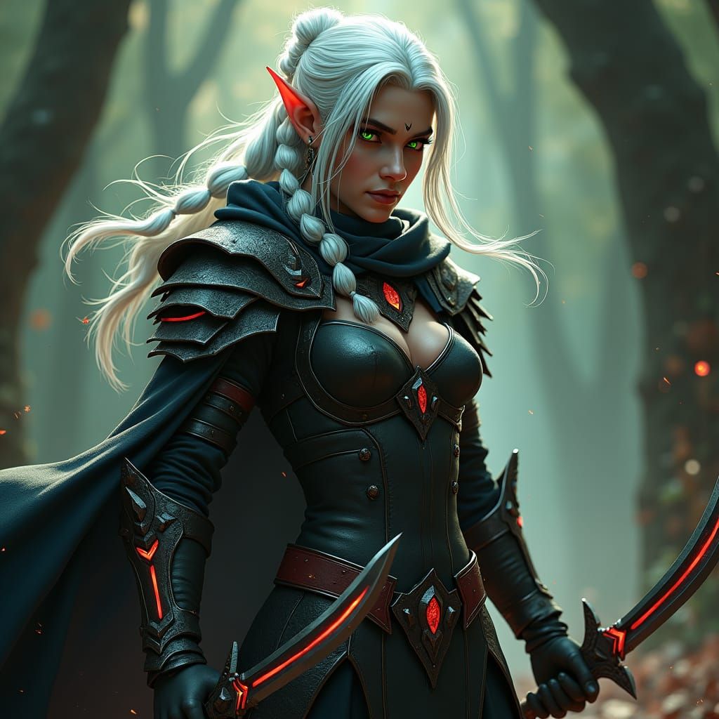 Majestic Wood Elf Rogue in Film Still