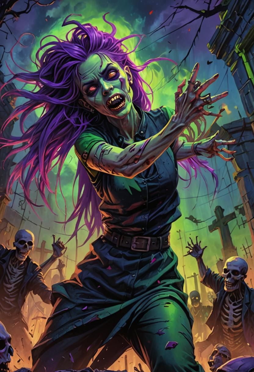 Zombie Mosh Pit: Dark Fantasy Digital Painting