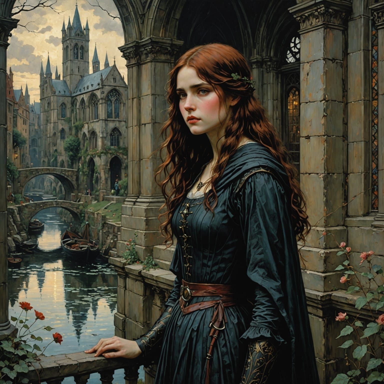 Gothic Romance Cover of Woman with Chiaroscuro