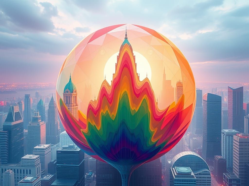 Futuristic Metropolis in Technicolor Fractal Style