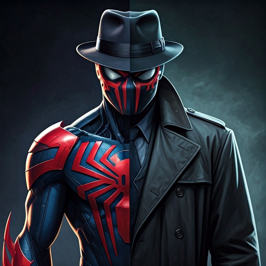 Spiderman Noir and 2099 in Comic Book Style