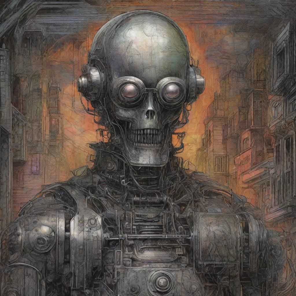 Robot Horror in Astral Steampunk Style