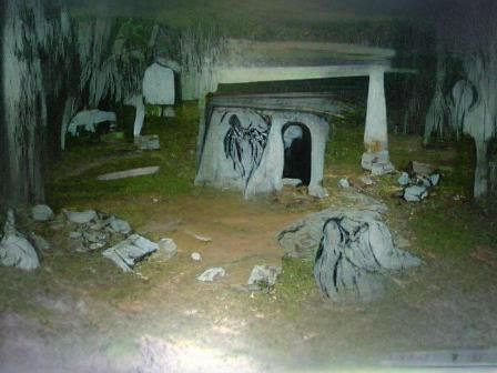 Abandoned Crypt in Black and White Photo