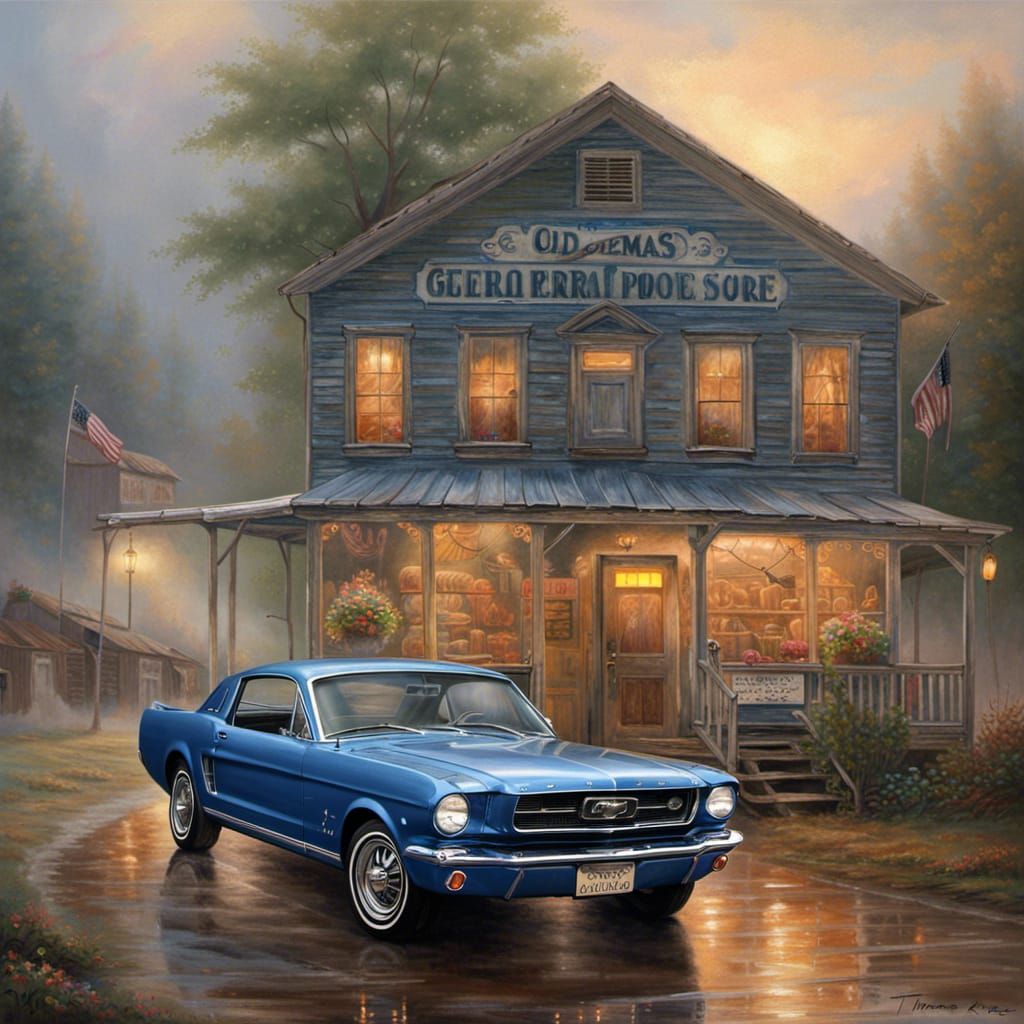 1966 Ford Mustang at General Store in Fantasy Style