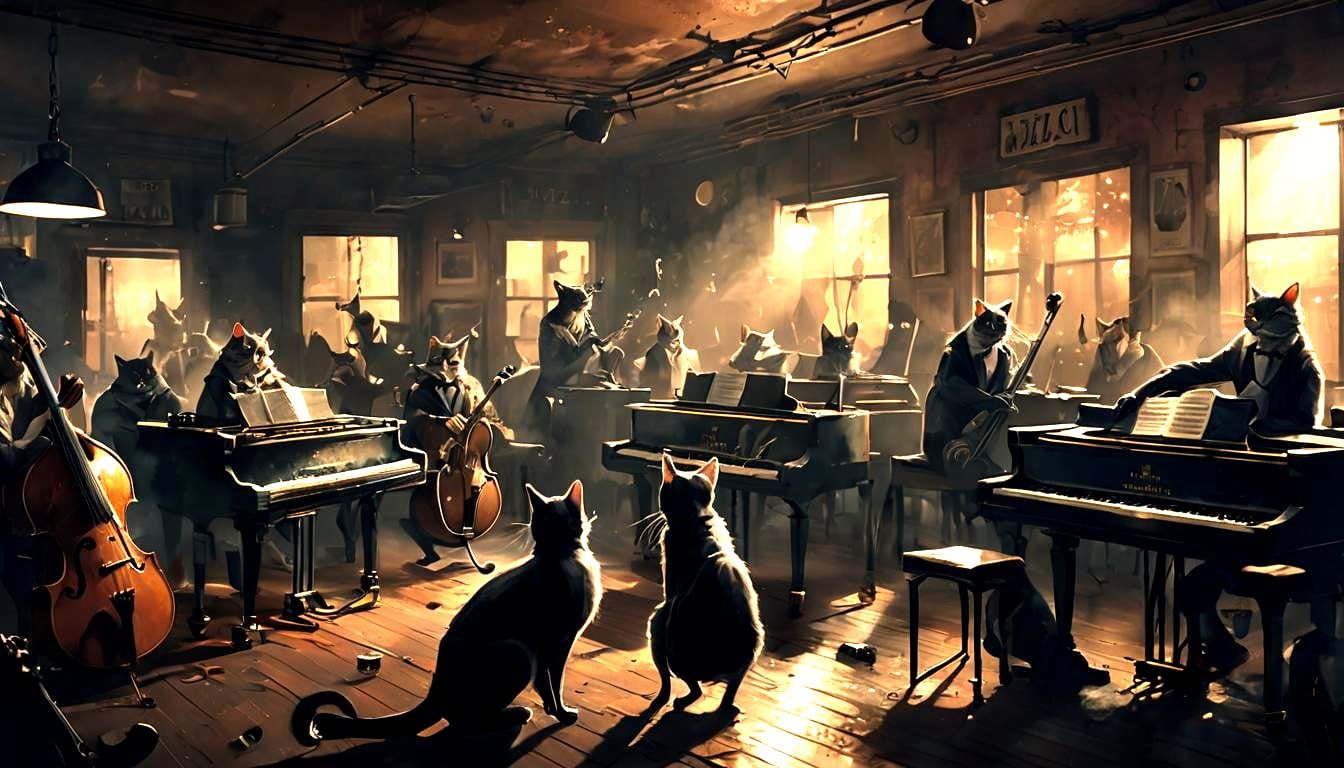Rats and Cat Jazz Band in Smoky Club