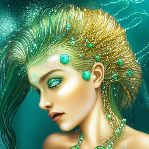 Beautiful Pacific Sea Mermaid Queen Portrait