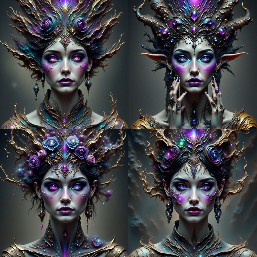 Ether Fae Queen with Purple Eyes