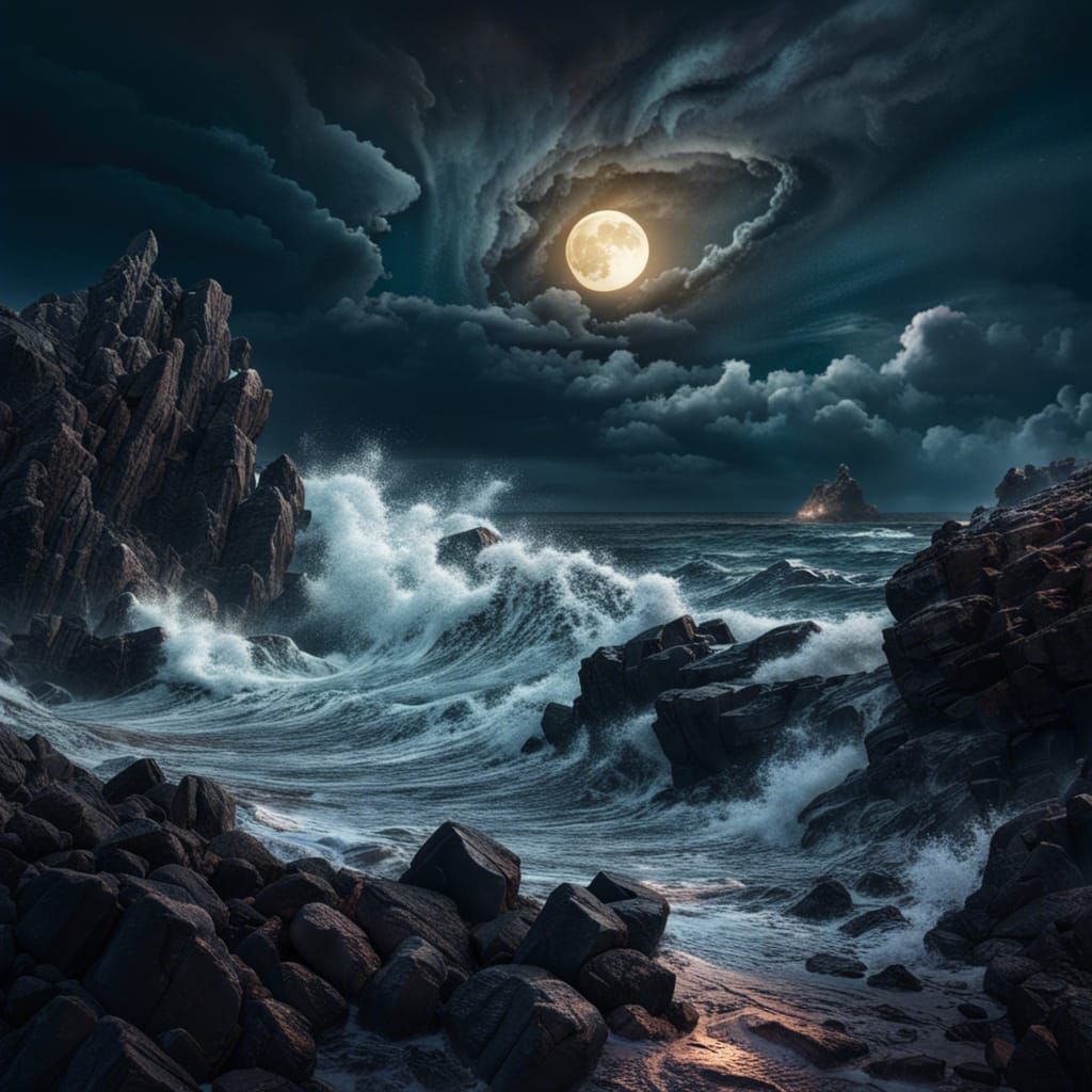 tempest on shoreline