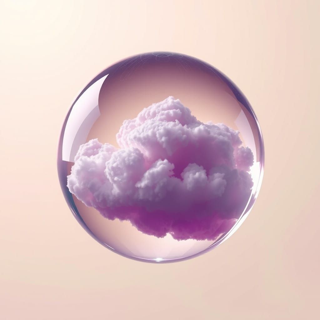 Surreal Glass Orb in Celestial Atmosphere