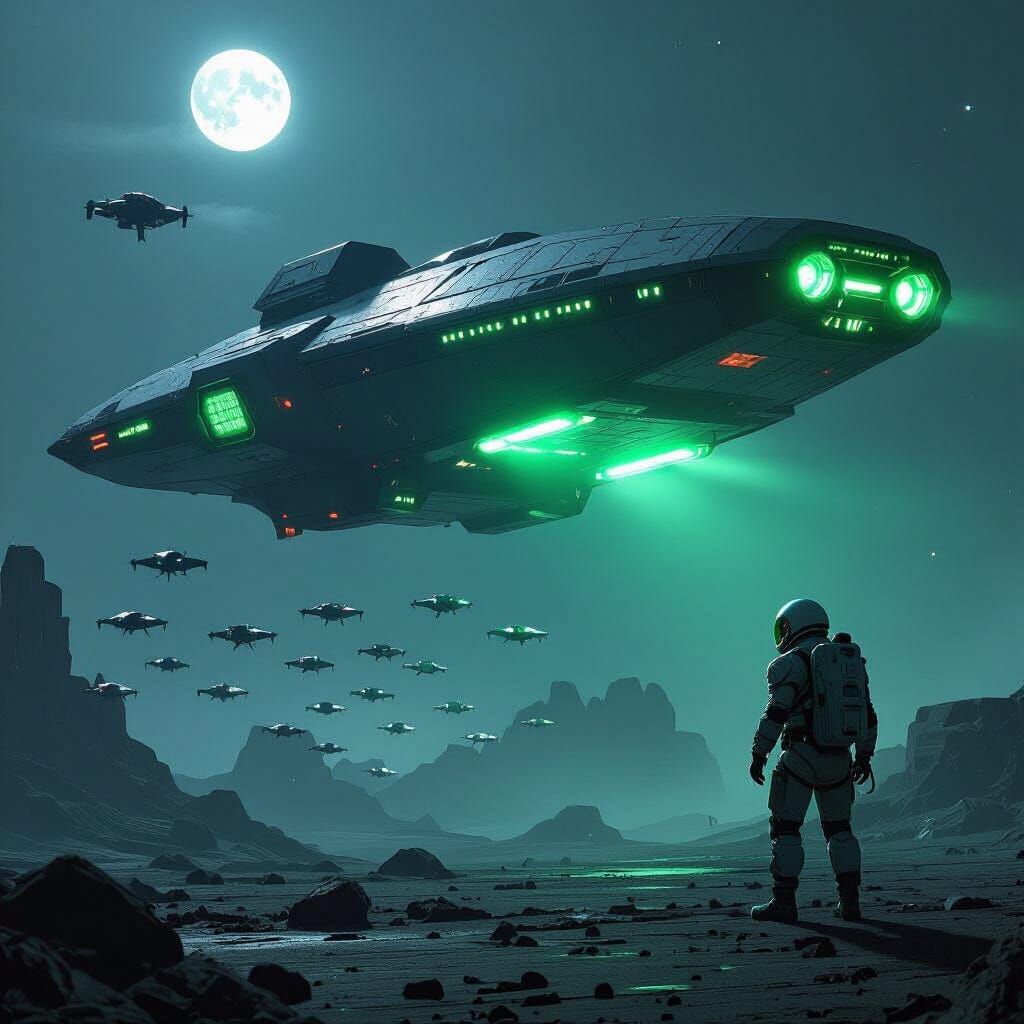 Battlestar Aeronef Deploys Drones to Lost Astronaut