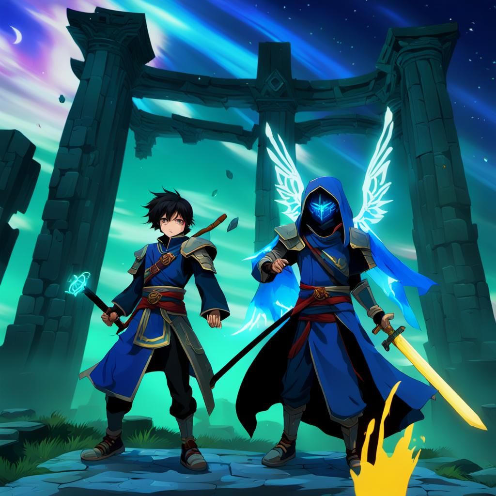 Epic Fantasy Characters in Manga Art Style