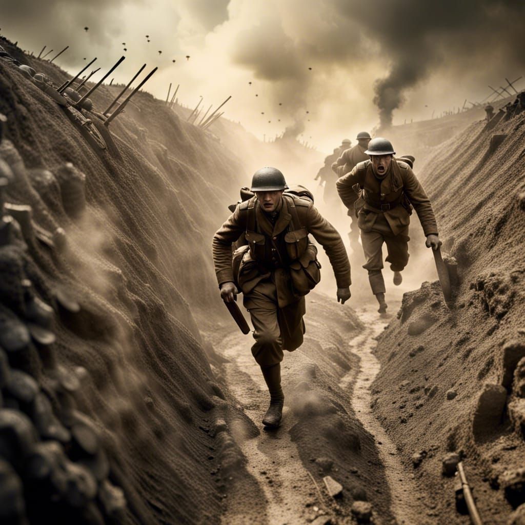 Hyperrealistic WW1 Soldiers in Dystopian Battlefield