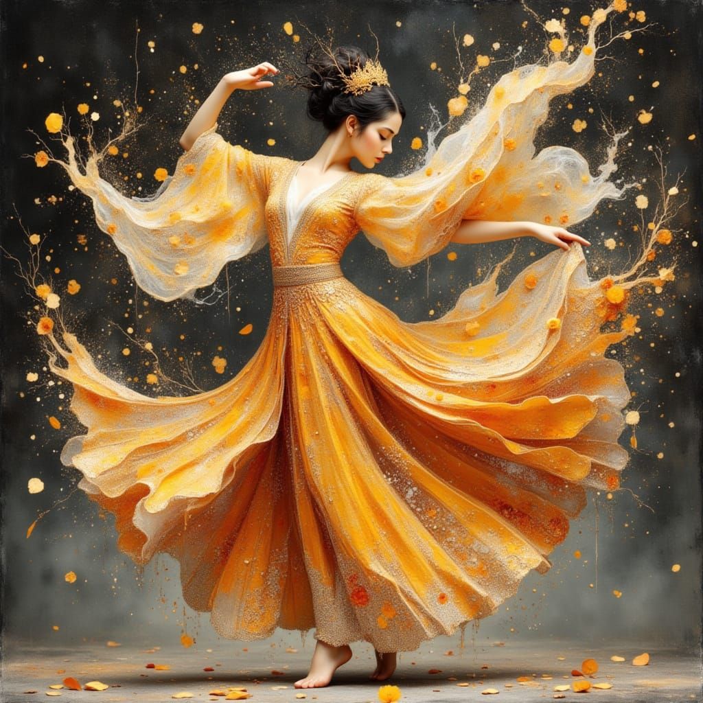 Han Dynasty Ribbon Dancer in Vibrant Anime Style