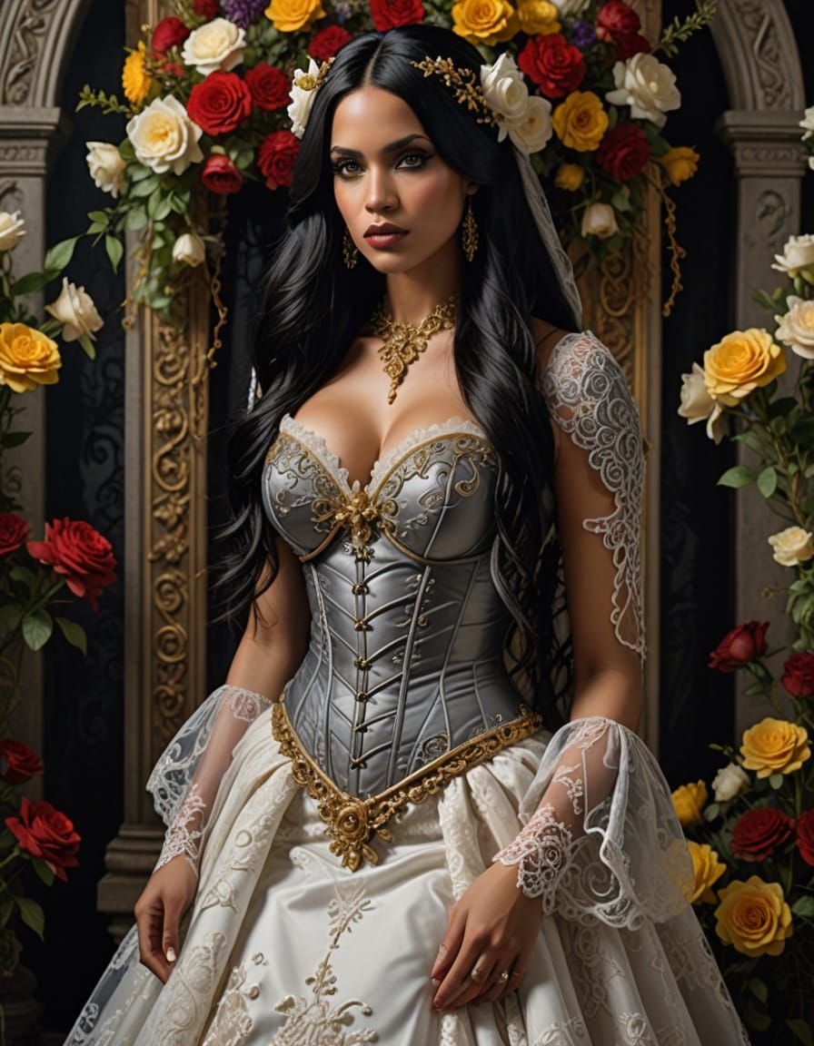 Dominican Woman in Sci-Fi Gothic Wedding Dress