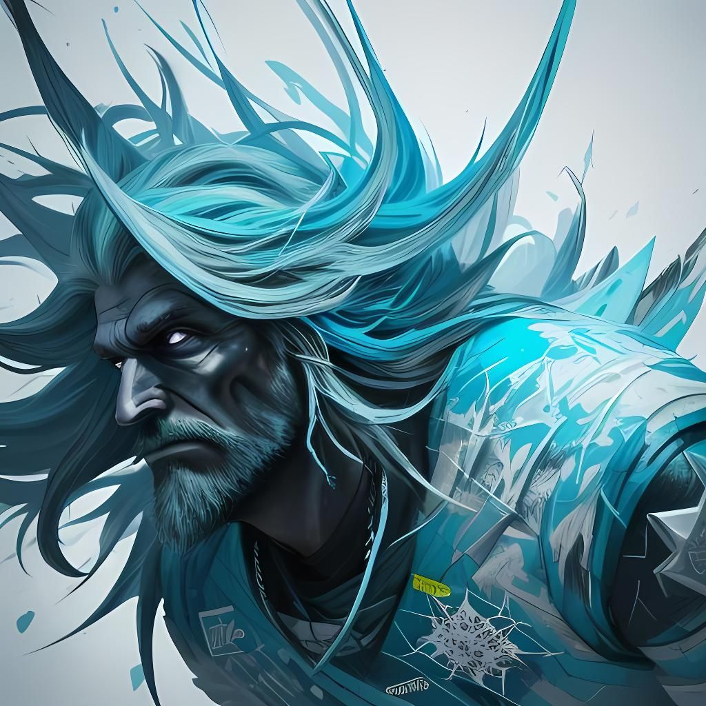Icy Graffiti Beard in Splash Art Style
