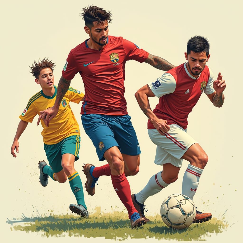 Football Star with Neymar and Ronaldo