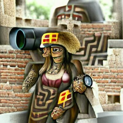 Medieval Aztec Female Spy Illustration