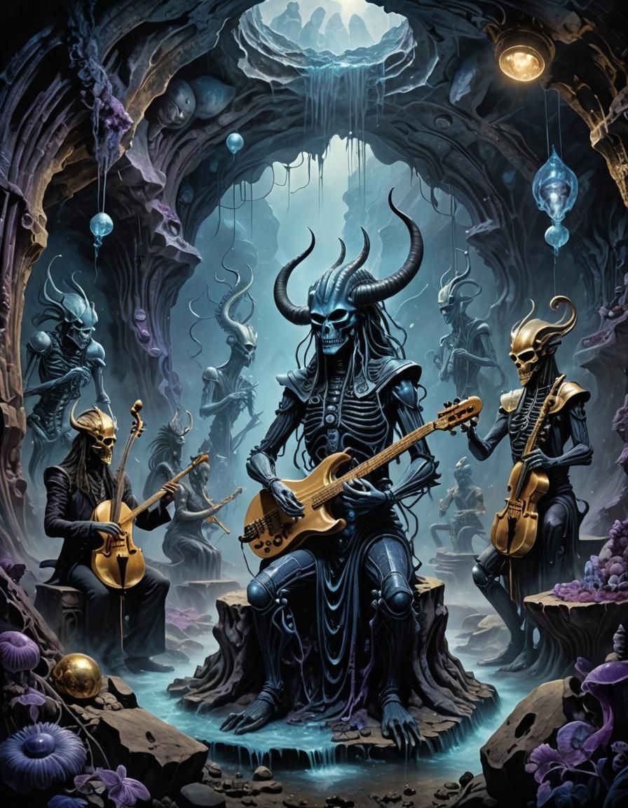 Hecatonchires Orchestra in Surrealist Giger Style