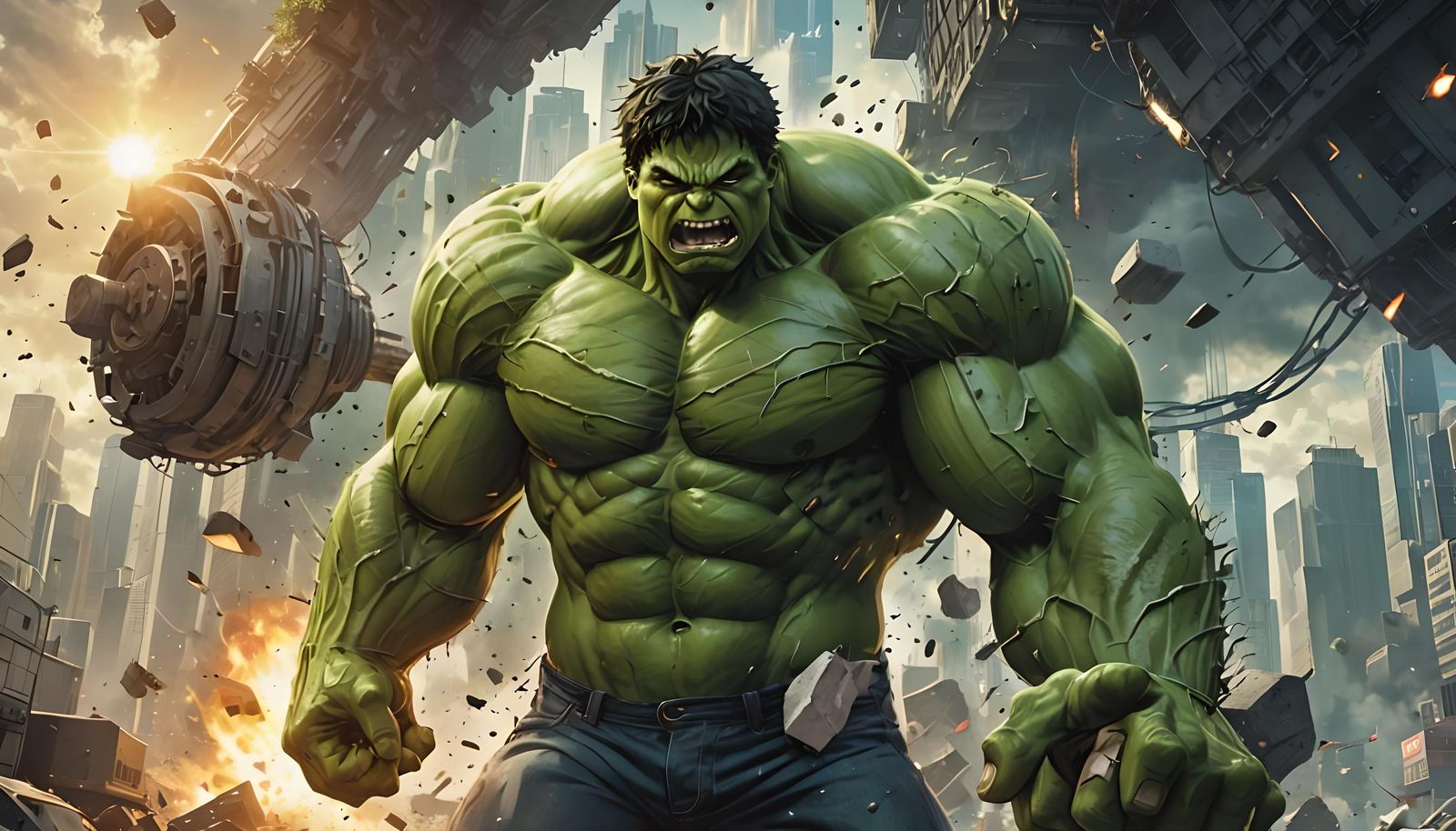 Hulk Rages: Anime-Style Comic Book Art