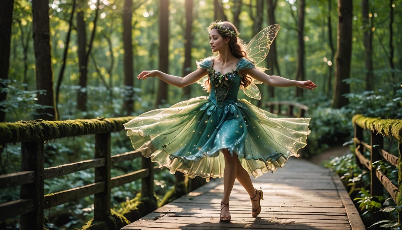Enchanting Fairy Dance in Forest, Professional Photography