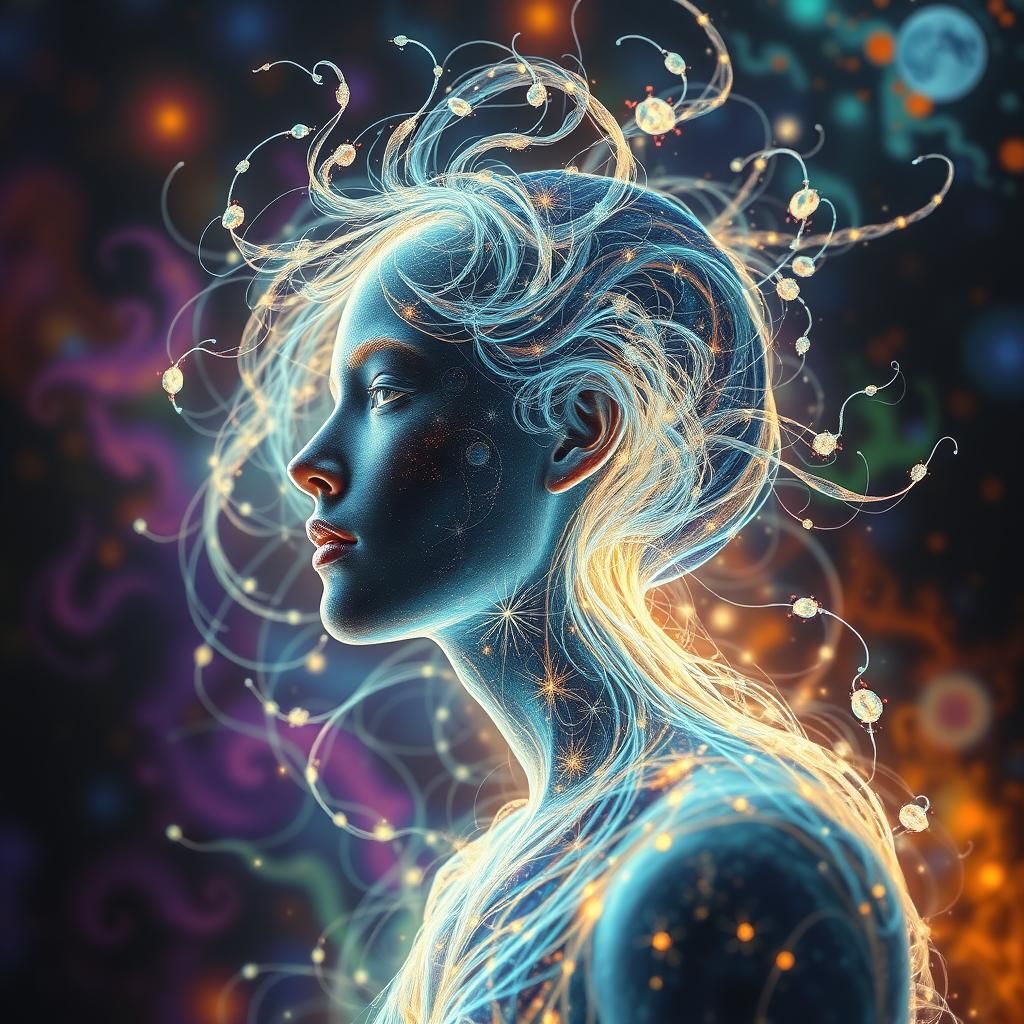 Ethereal Energy Figure in Visionary Art Style