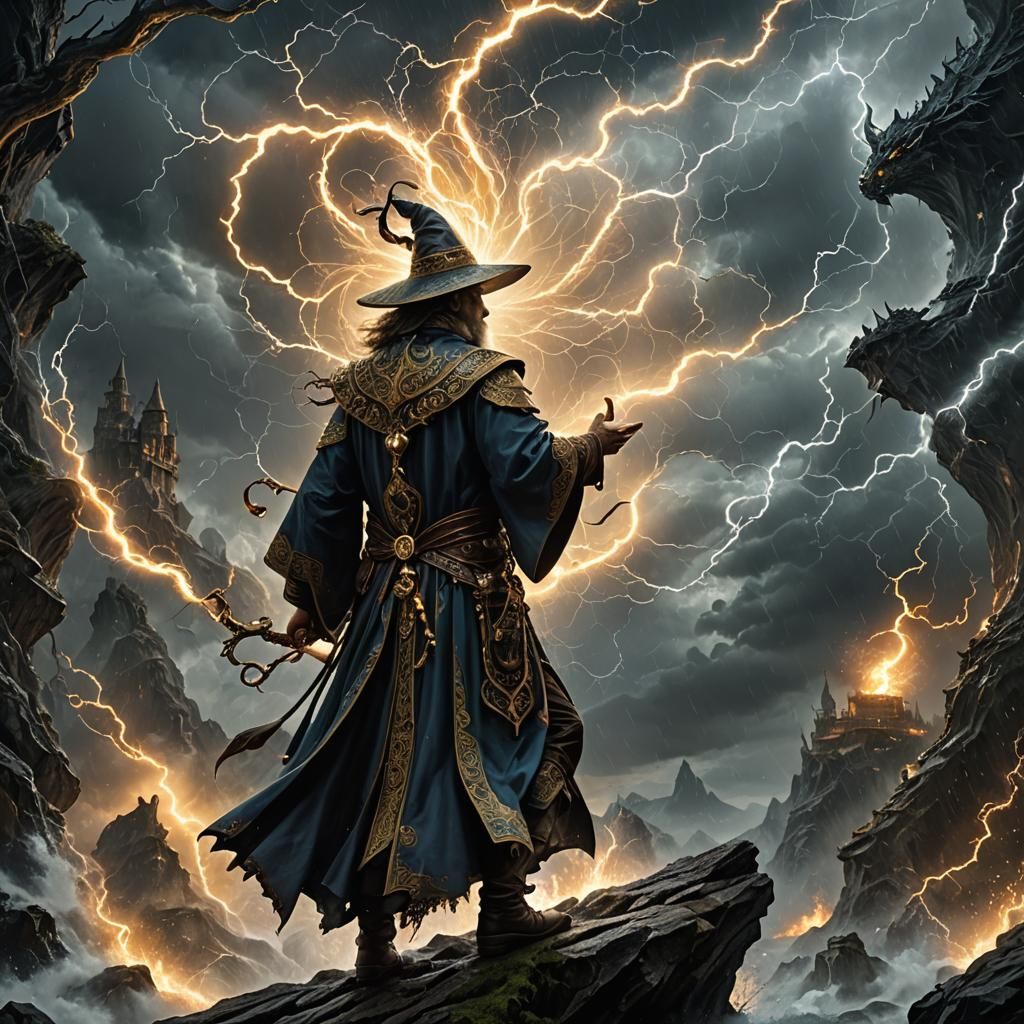 Sorcerer Summons a Fantastical Hyperdetailed Storm