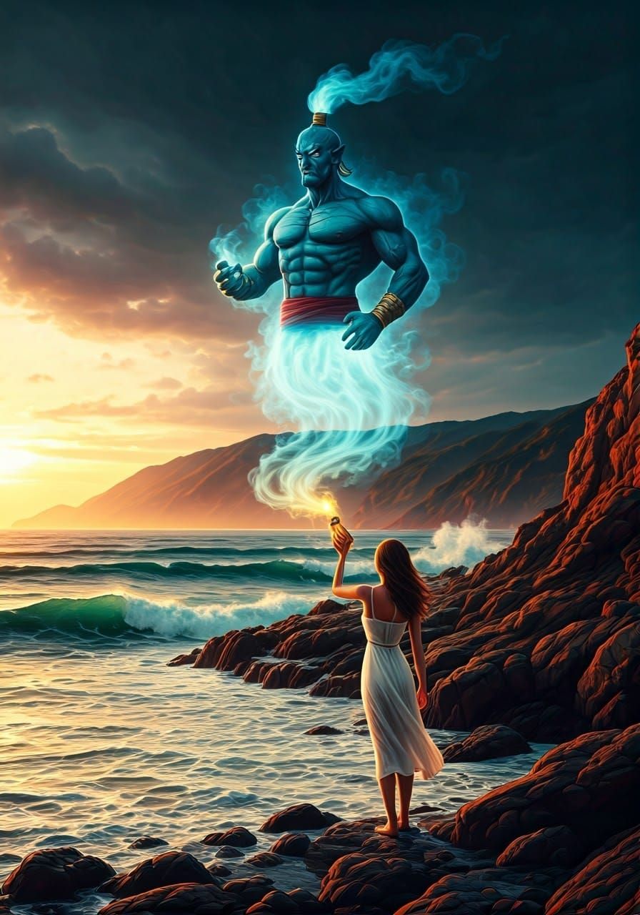 Young Woman Unleashes Powerful Genie from Ancient Bottle in ...