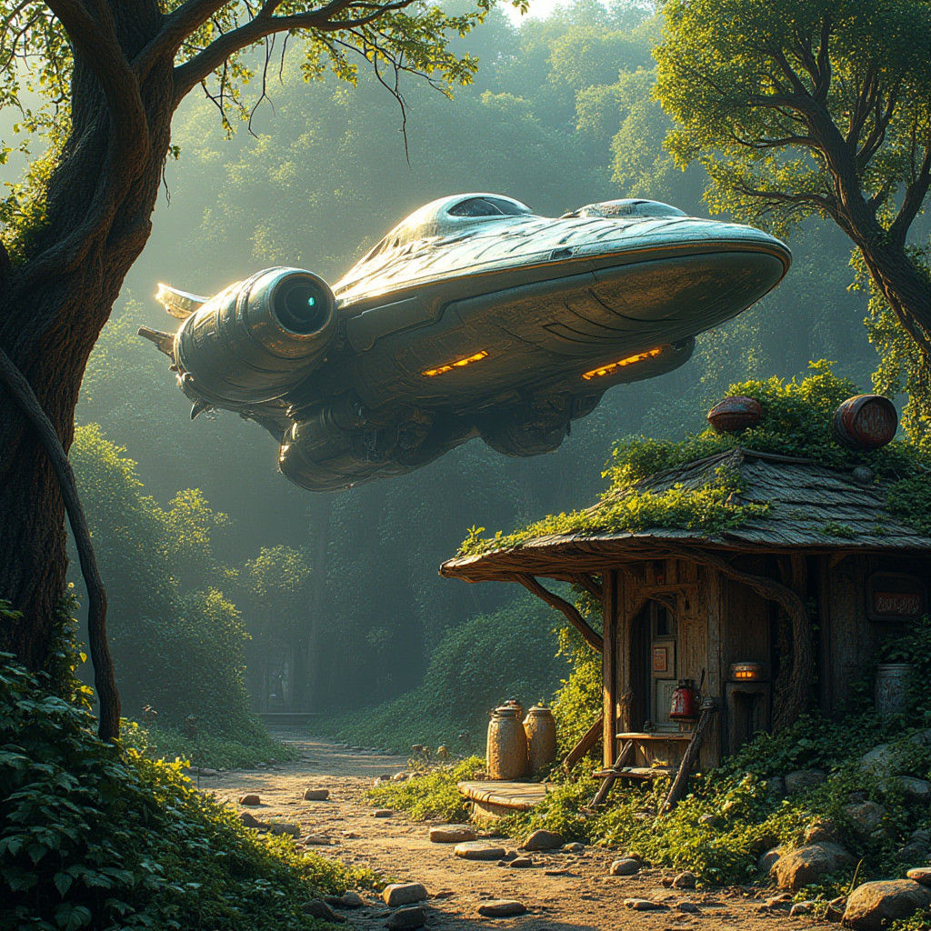 Spaceship Refueling at Jungle Gas Station