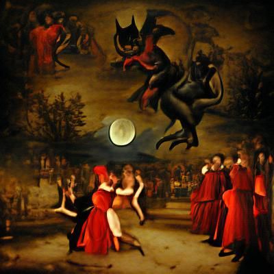 Moonlit Dance with Devil in Renaissance Style