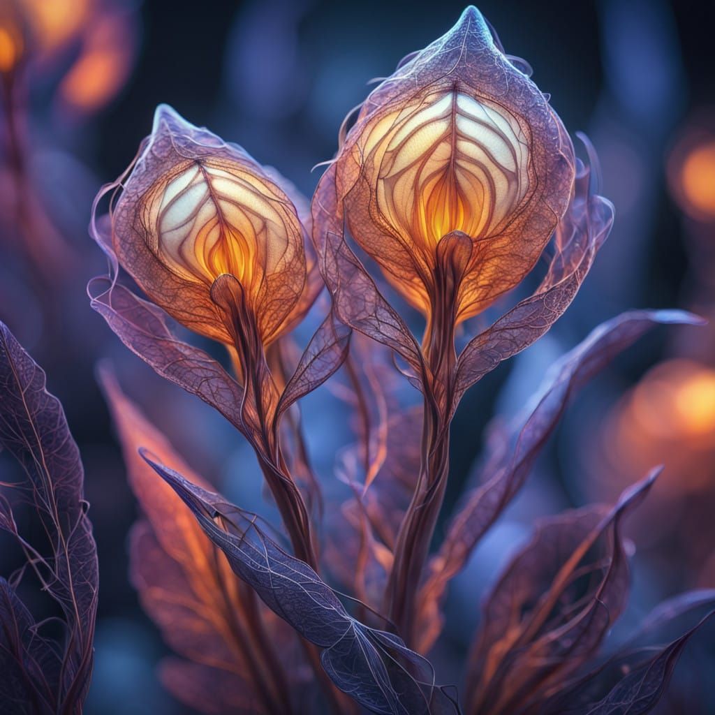 Ethereal Seedpod Glows with Alien Bioluminescence
