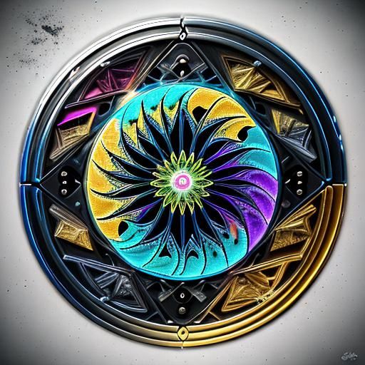 Detailed CGI Fractal Zentangle in Matte Style