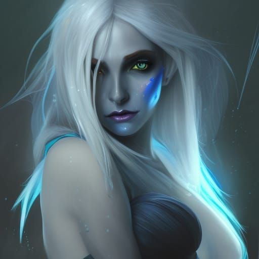 Blue-Skinned Drow Elf Concept Art