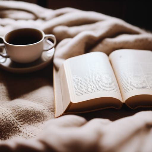 Cozy Tea Time: Warm Blanket and Book
