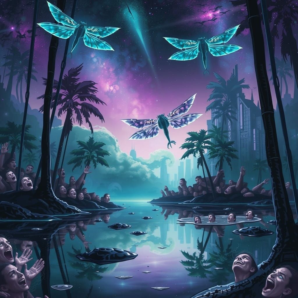 Cyberpunk Dragon Rises from Futuristic City