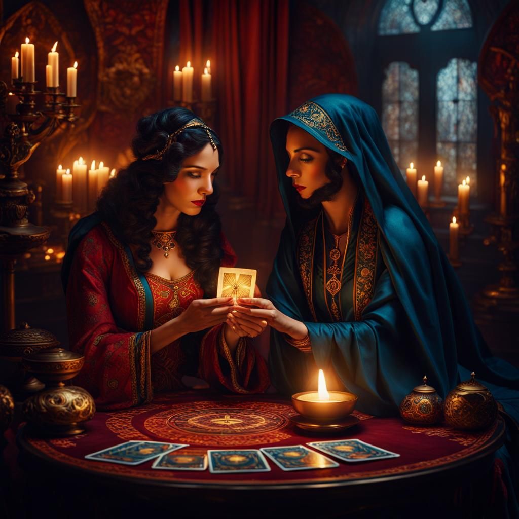 Ethereal Lovers Tarot Card Fantasy Art