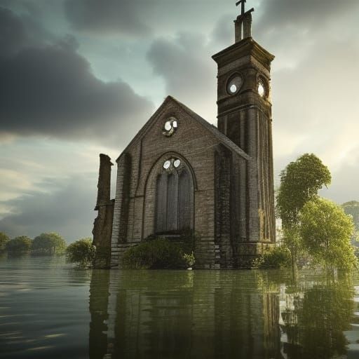 Apocalyptic Jungle Ruins: Flooded Church Towers