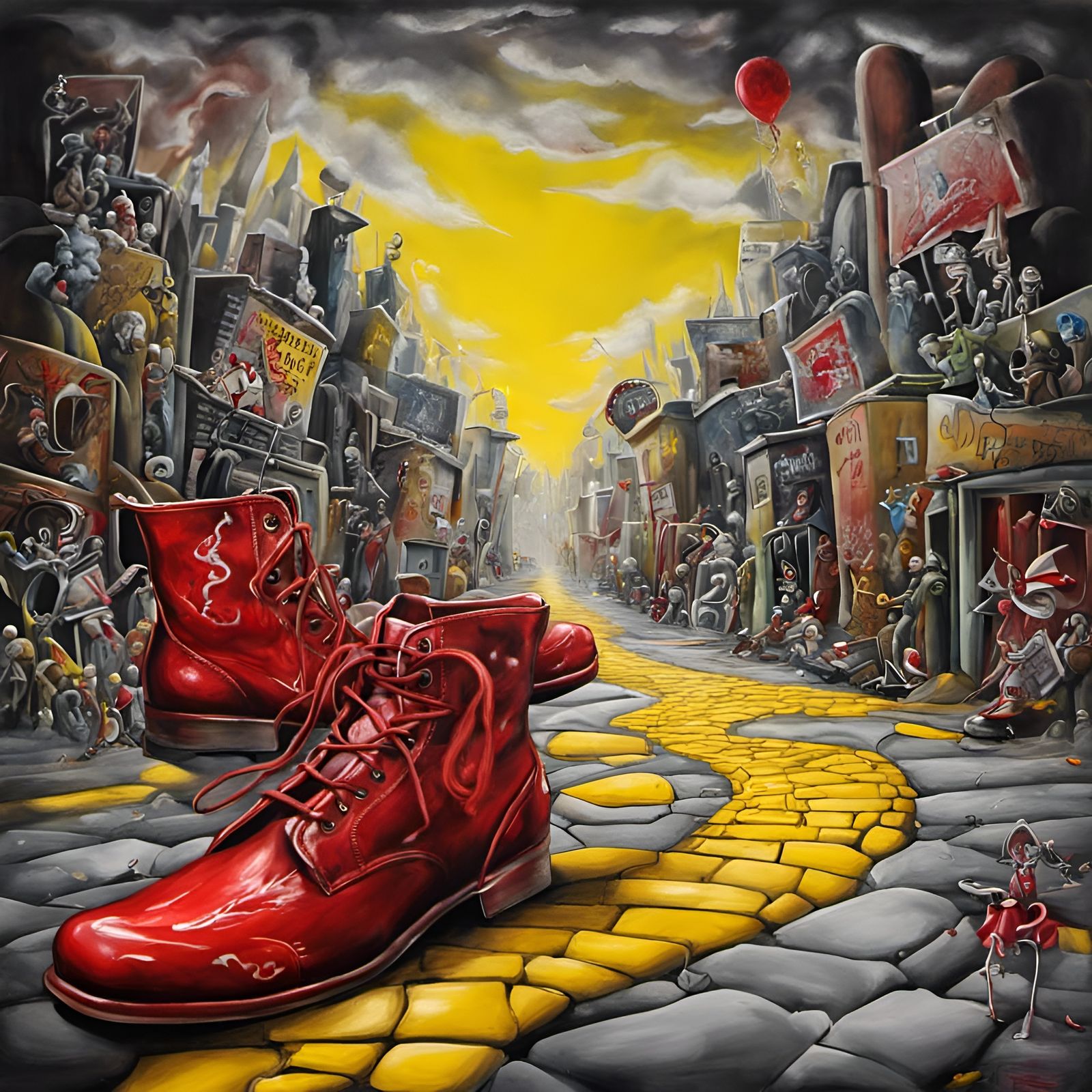 Surreal Wizard of Oz Yellow Brick Road Art