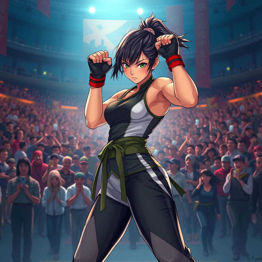 Vietnamese Girl Warrior in Anime-Style Tournament
