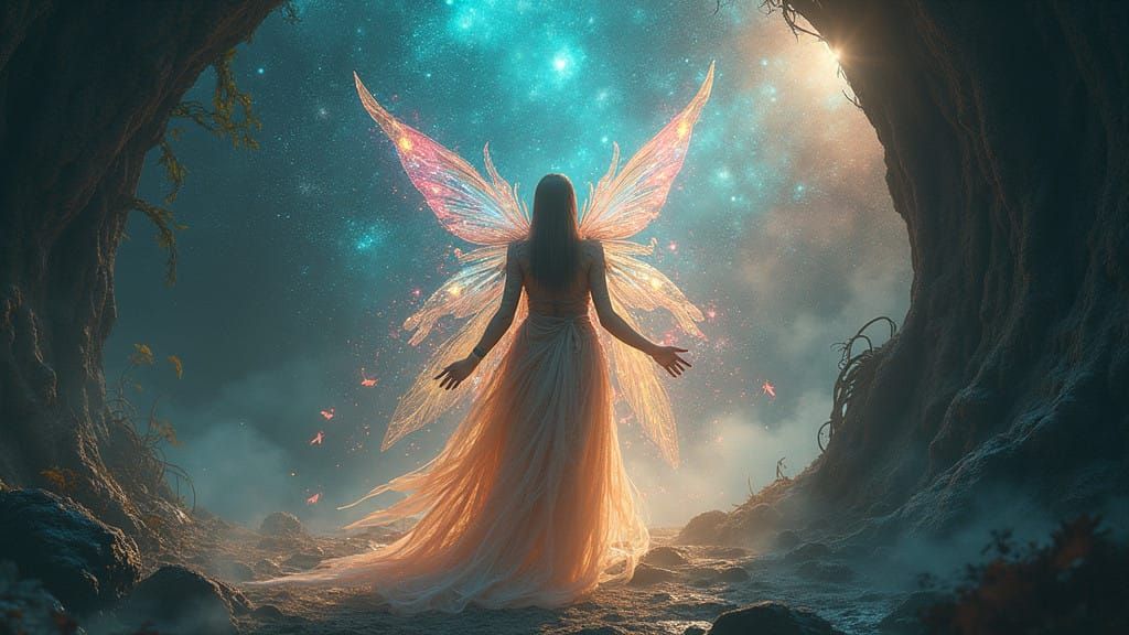 Ethereal Fairy Queen Meets Ancient Shaman at Reality's Edge....