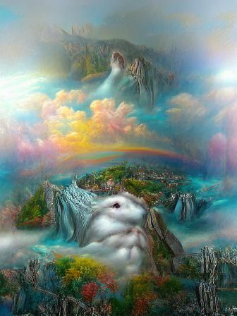 Aquamarine Quarry: Ethereal Fantasy Landscape in Surreal Sty...