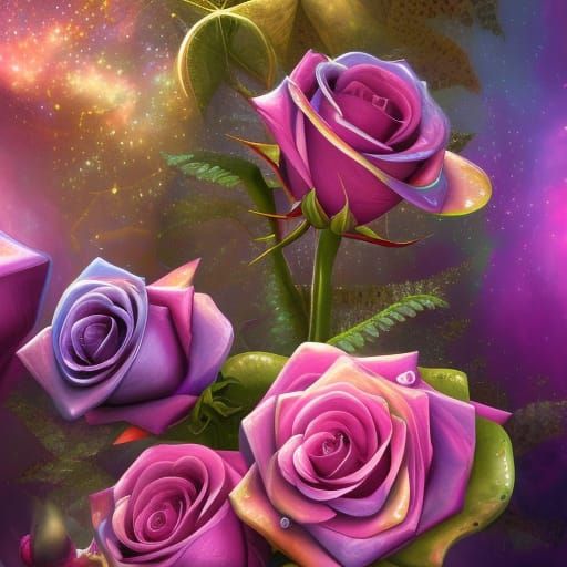 Hyperrealistic Crystal Rose in Detailed Matte Painting