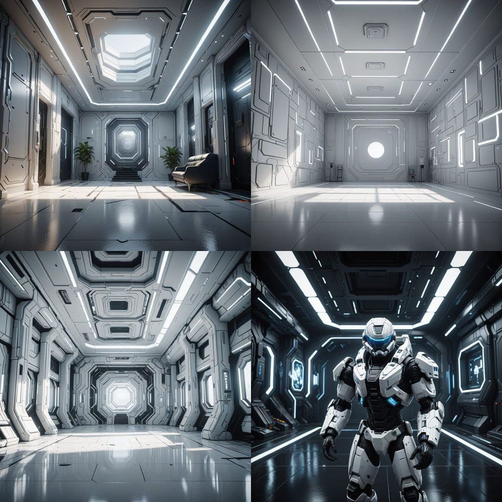 Futuristic White Room in Reductionist Design