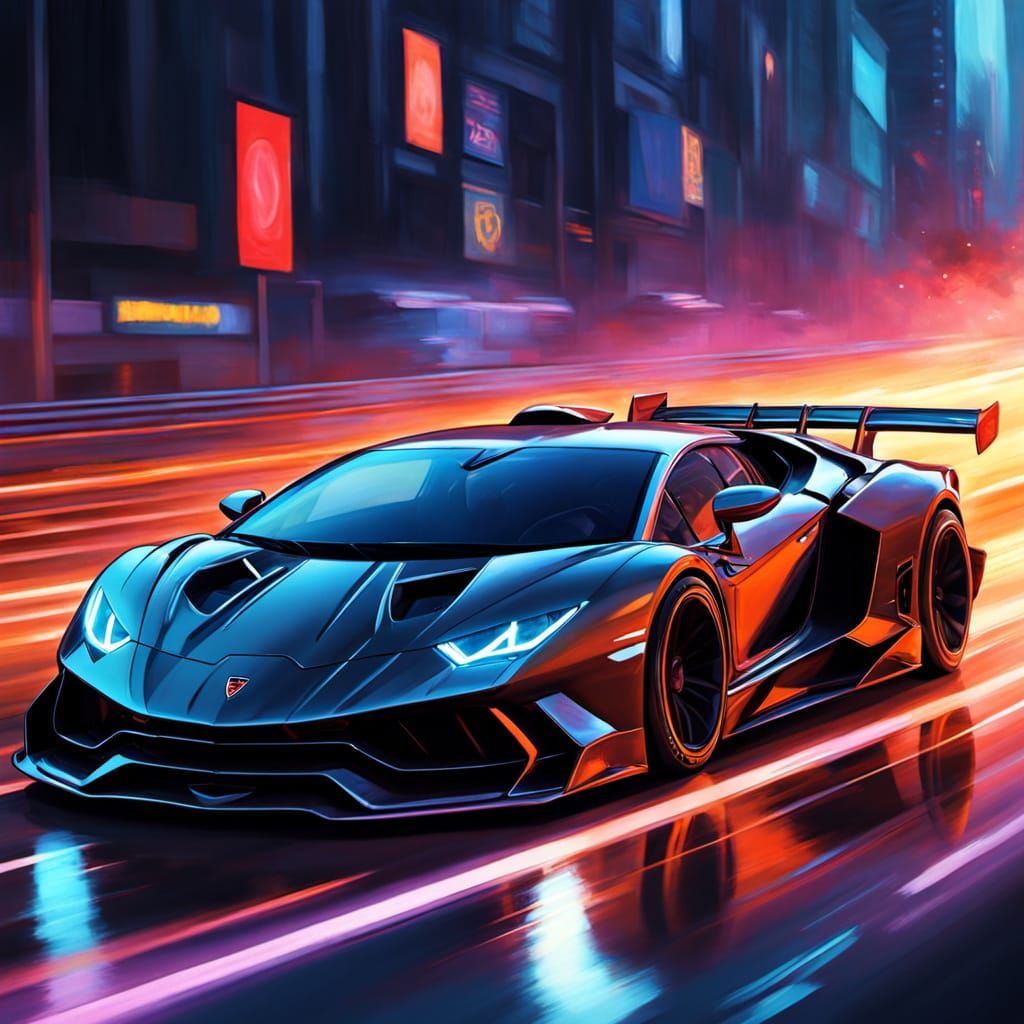 Futuristic Lamborghini F1 Race Car Concept Art