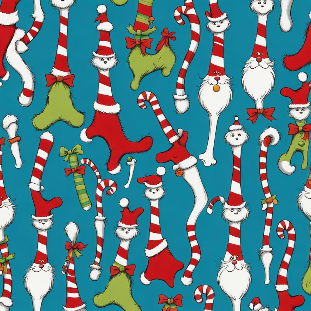 Whoville Christmas Dogs in Dr. Seuss Style