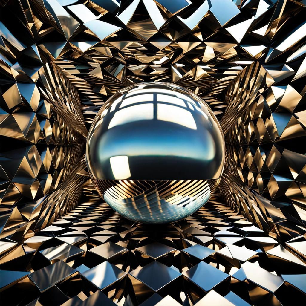 Mesmerizing Metallic Sphere Optical Illusion in CGI VFX