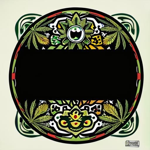 Hemp Leaf Logo in Pop Art Style