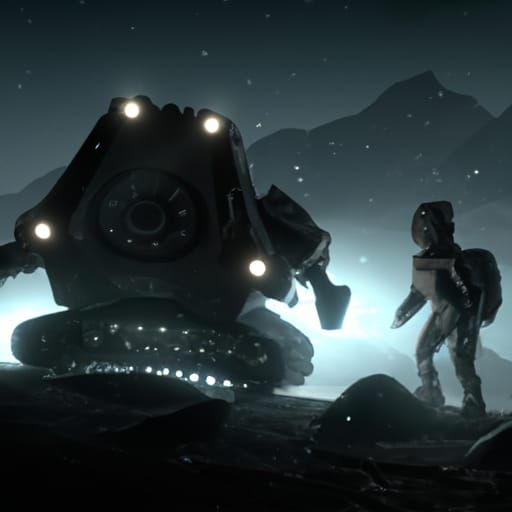 Mech Agent Confronts Alien on Mars: 3D Game Cinematic