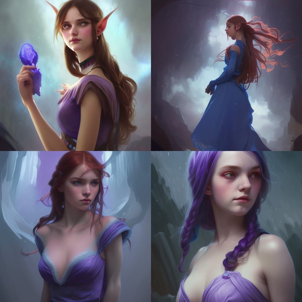 Enchanting Elf Girl Portrait in Hyperdetailed Style